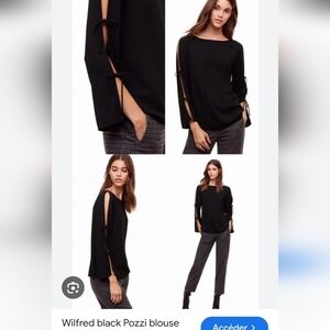 Wilfred Elegant Black Top with Tie Details Sz M